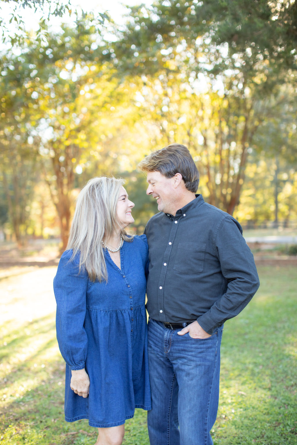 couple looking at each other and smiling