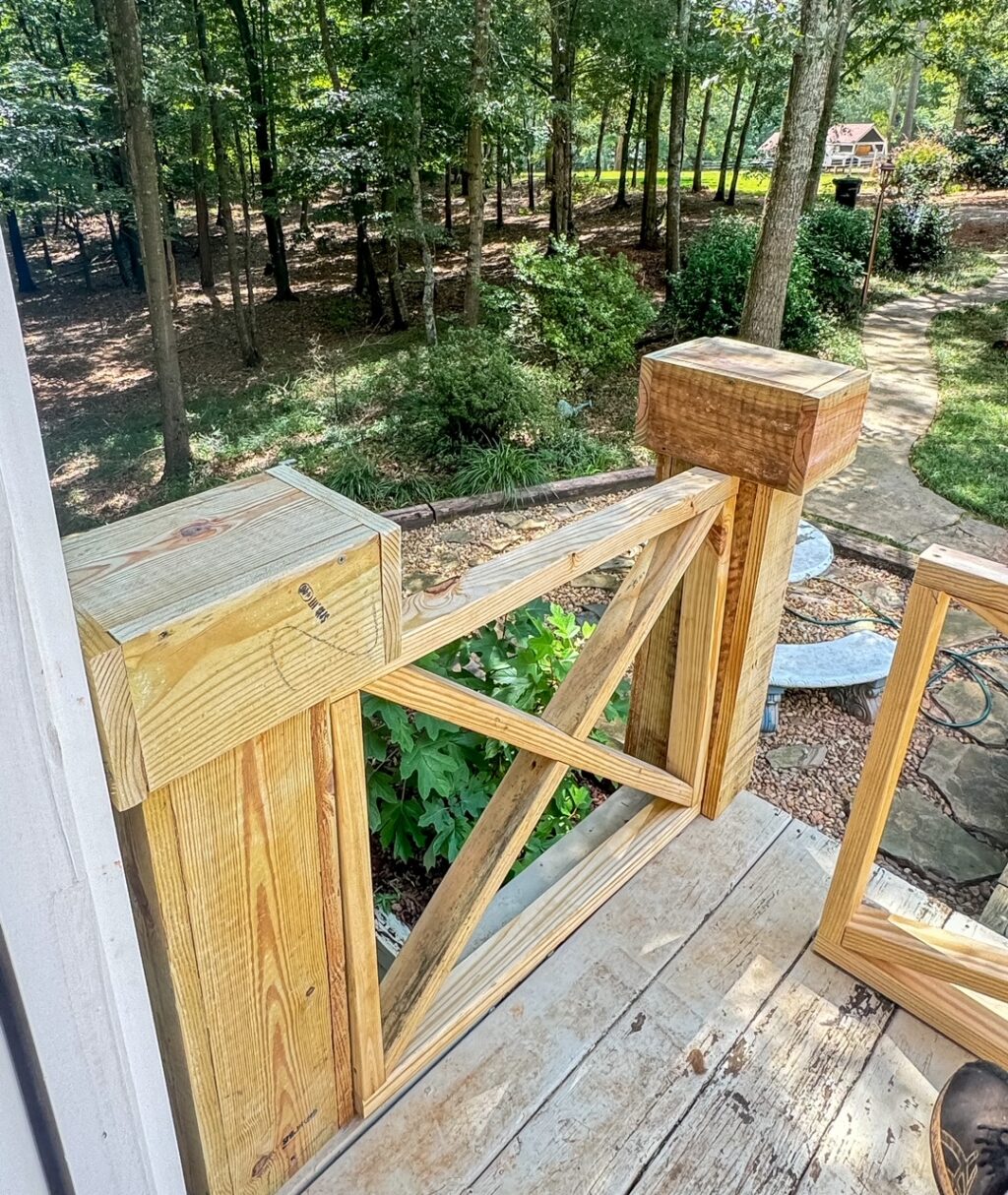 deck railing wooden posts