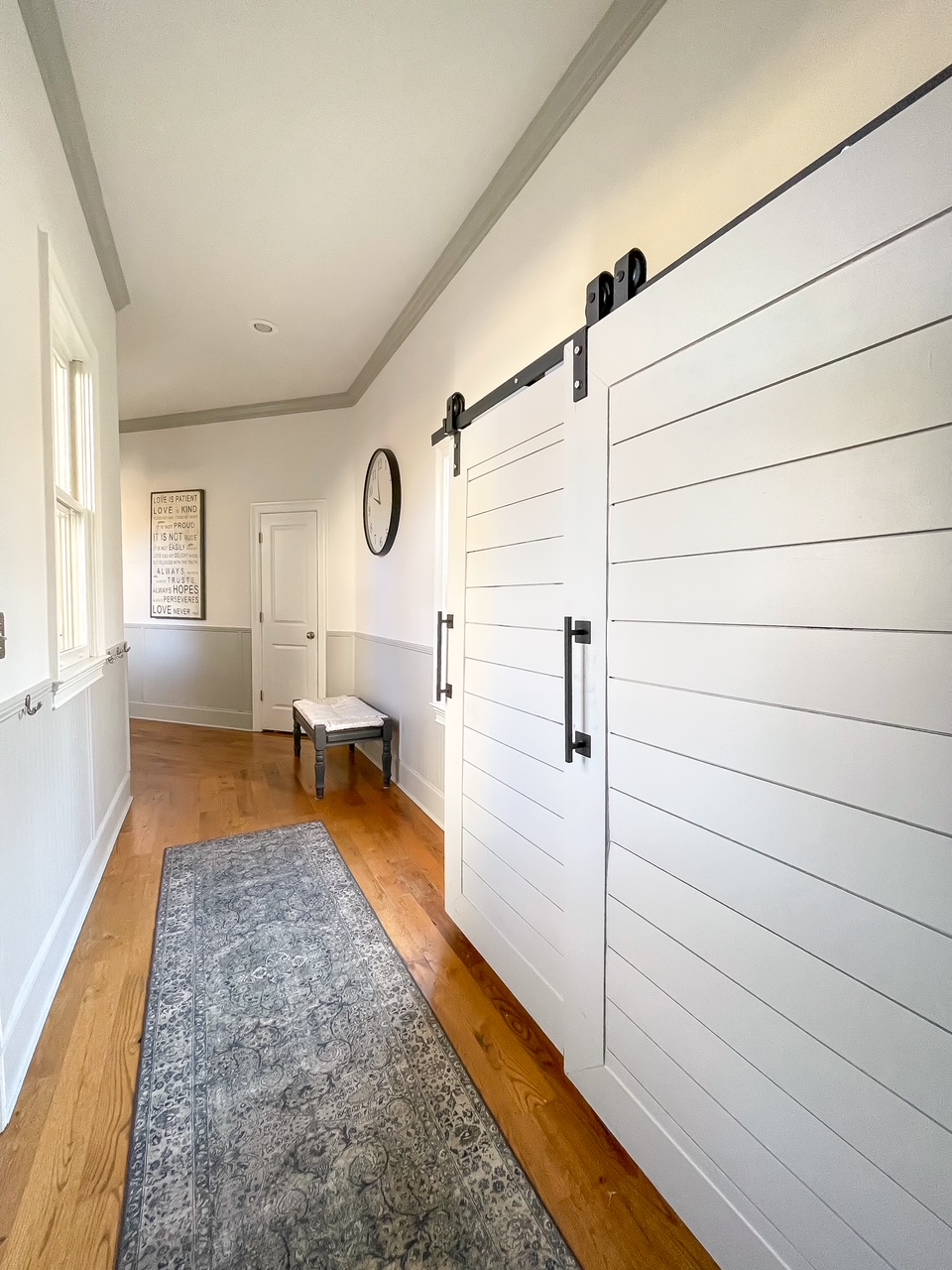 hallway painted in Light French Gray